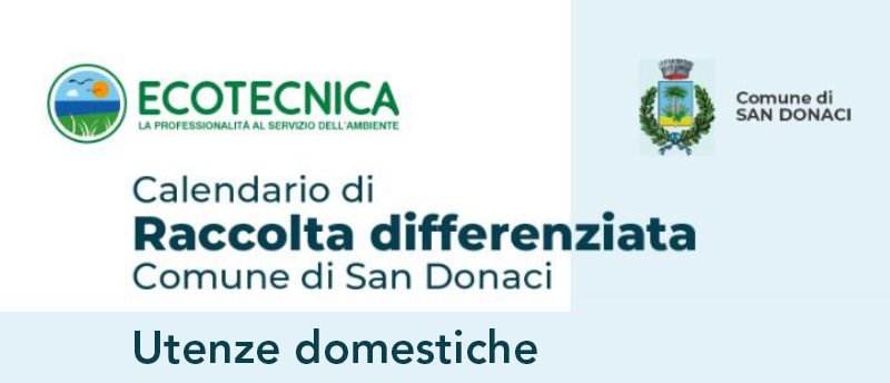raccolta differenziata ecotecnica san donaci utenze domestiche